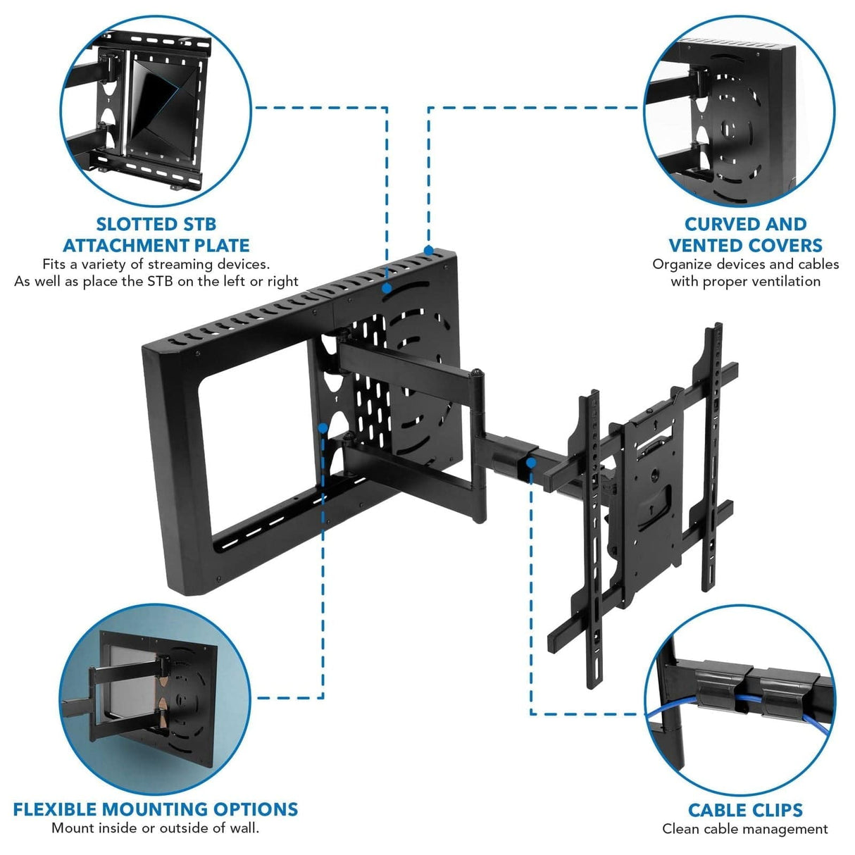 TV Mount - Hospitality TV Wall Mount With STB Enclosure - Mount-It! - MI-389