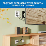 TV Accessories - In-Wall TV Cable Concealer with Recessed Power - Mount-It! - MI-7284