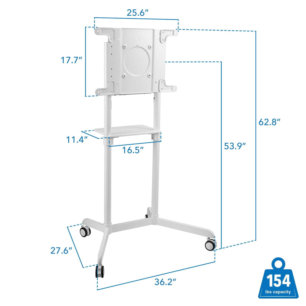 TV Cart - Interactive Display Stand | Mobile TV Flip Cart with Accessory Shelf - Mount-It! - MI-8001