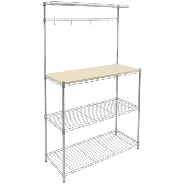 Storage - Kitchen Baker's Rack with Wood Table and Storage - Mount-It! - MI-70863