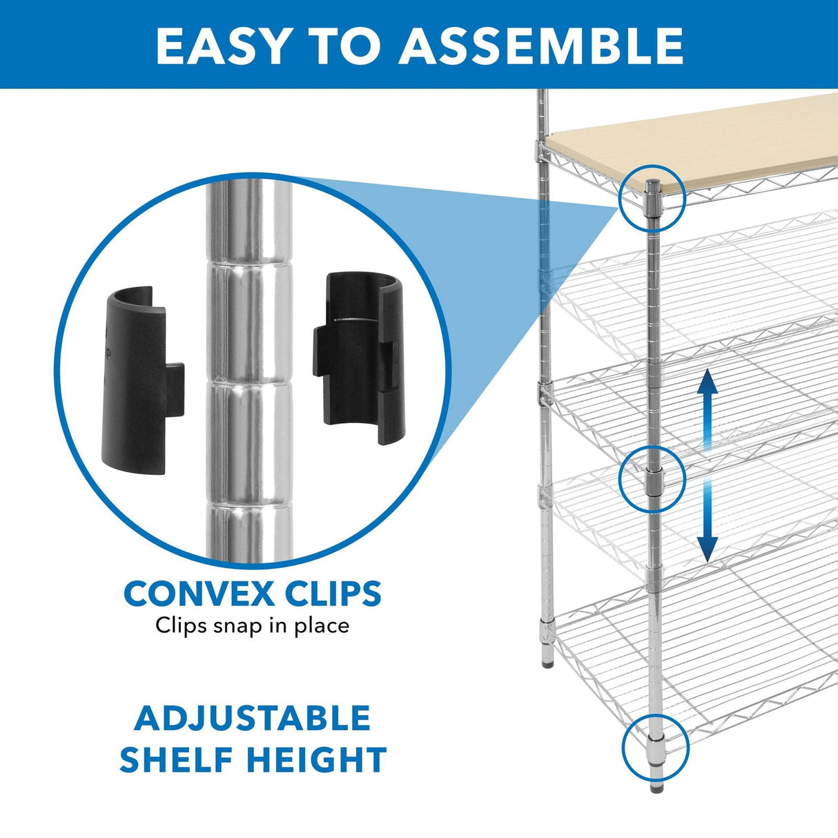 Storage - Kitchen Baker's Rack with Wood Table and Storage - Mount-It! - MI-70863