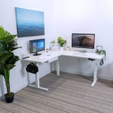 Standing Desk - Large Electric Height Adjustable Corner Standing Desk - Mount-It! -