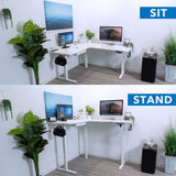 Standing Desk - Large Electric Height Adjustable Corner Standing Desk - Mount-It! -