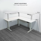 Standing Desk - Large Electric Height Adjustable Corner Standing Desk - Mount-It! -