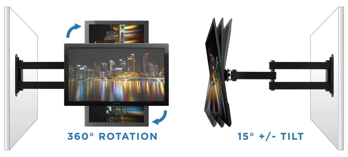 TV Mount - Low Profile Full Motion TV Wall Mount - Mount-It! - MI-2041