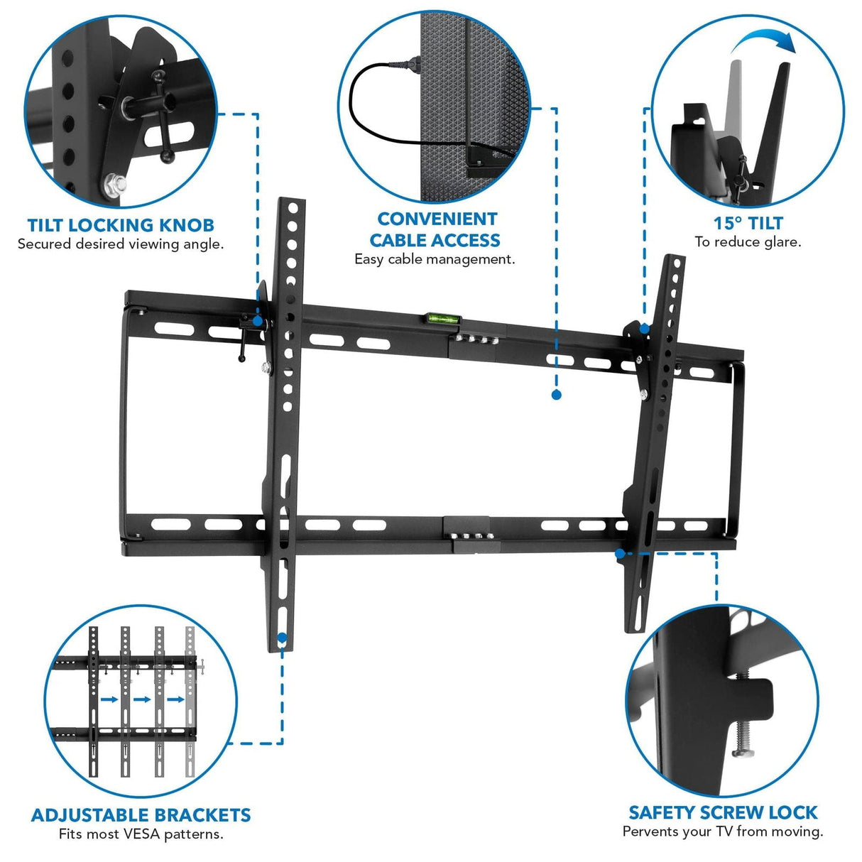 TV Mount - Low Profile Tilt TV Wall Mount - Mount-It! - MI-1121M