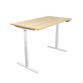 Maple Standing Desk - Ultimate Dual Motor Electric Standing Desk with 55" Tabletop - White Base - Mount-It! - MI-18077