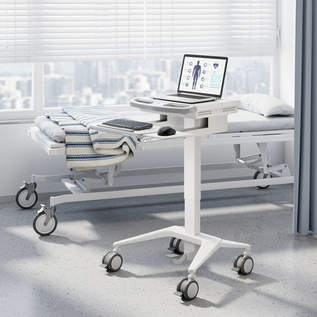 Mobile Standing Desk - MedHub Mobile Workstation - Mount-It! - MI-16003