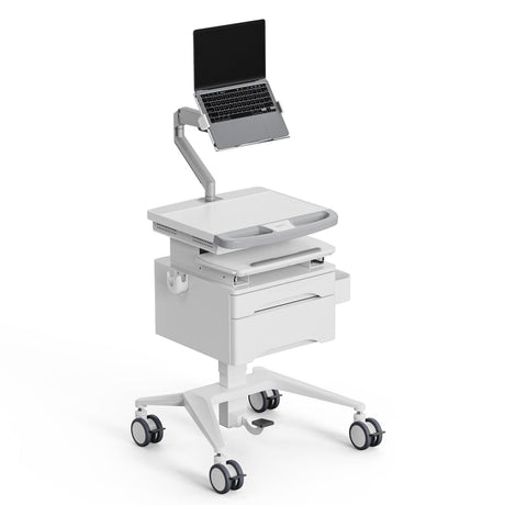 - MedHub Mobile Workstation with Drawers and Laptop Arm - Mount-It! - MI-16027