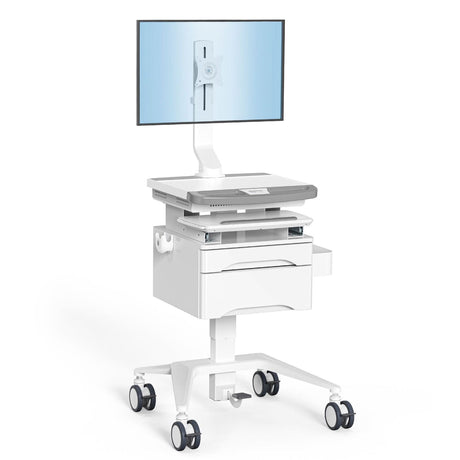 - MedHub Mobile Workstation with Drawers and Monitor Mount - Mount-It! - MI-16025