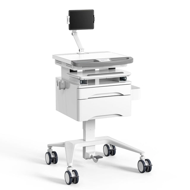 - MedHub Mobile Workstation with Drawers and Tablet Arm - Mount-It! - MI-16028