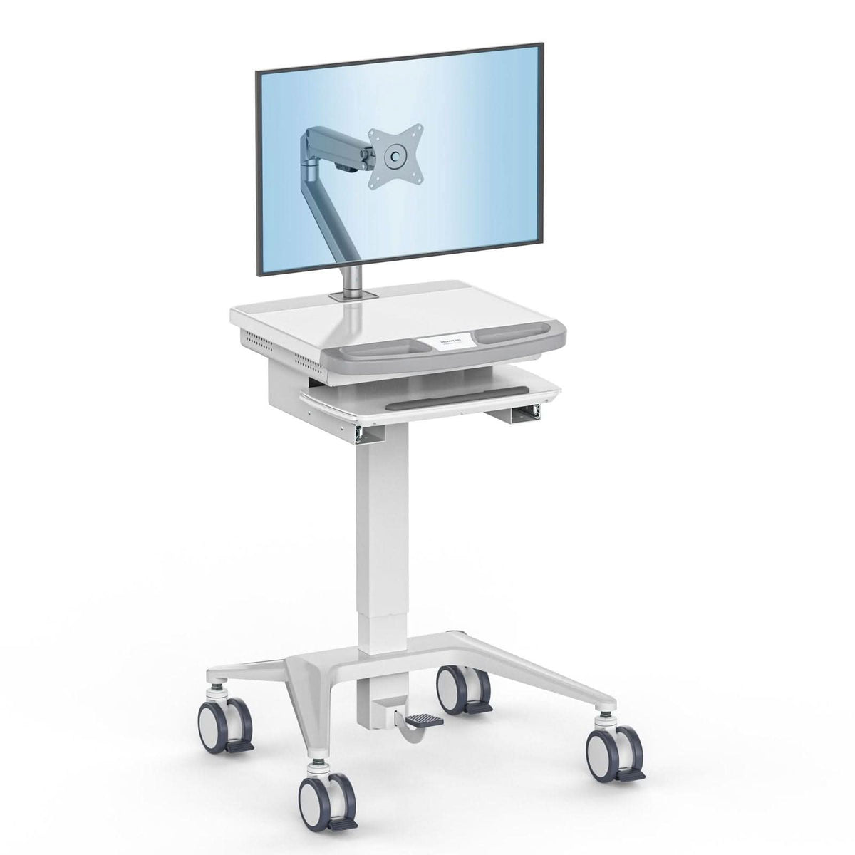 Mobile Arm Computer MedHub Mobile Workstation with Monitor Arm - Mount-It!