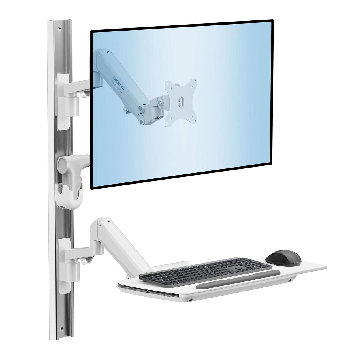 Wall Mounted Desk - MedHub Wall Workstation with Wall Track - Mount-It! - MI-16002