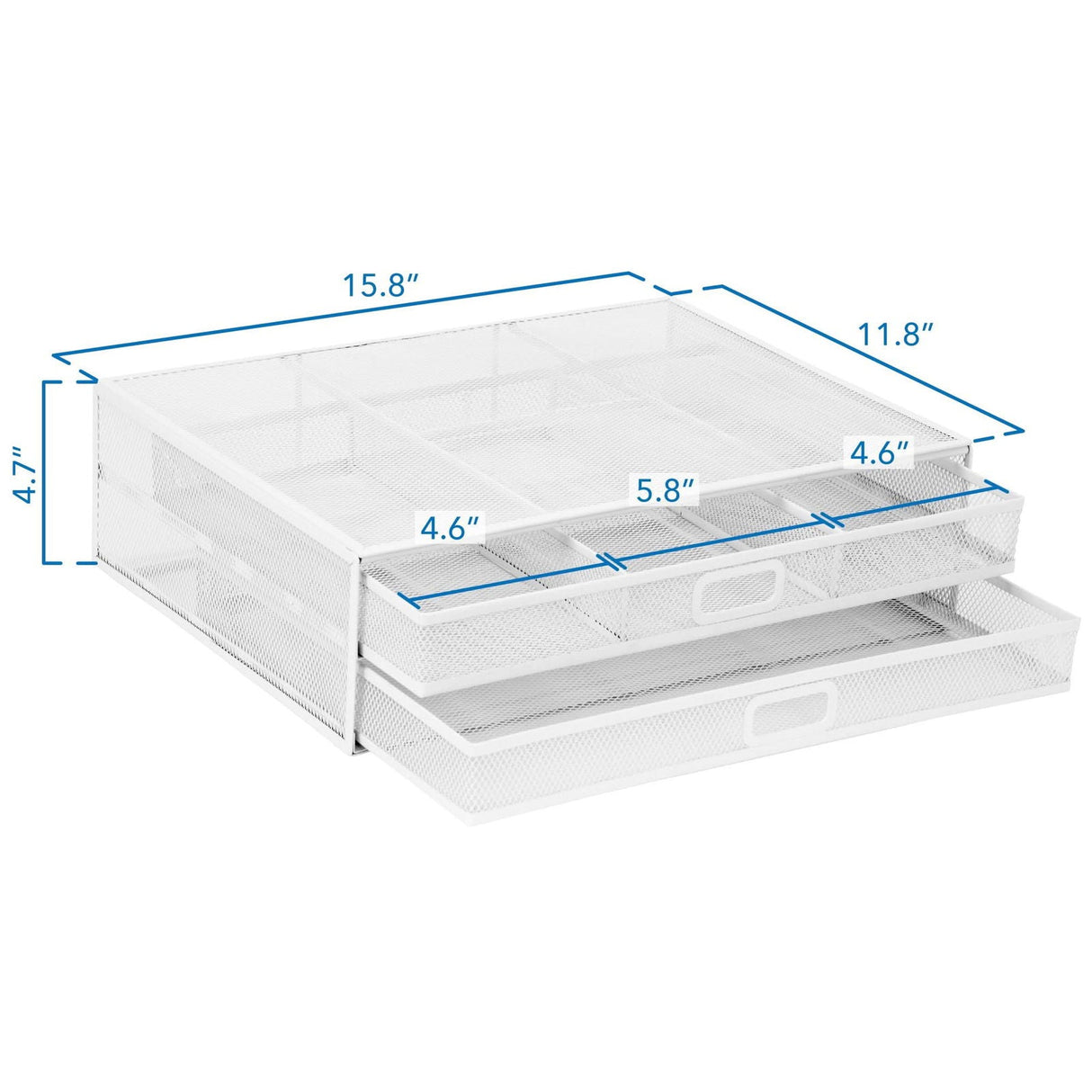 Monitor Risers - Mesh Computer Monitor Stand W/ Two Drawers - Mount-It! -