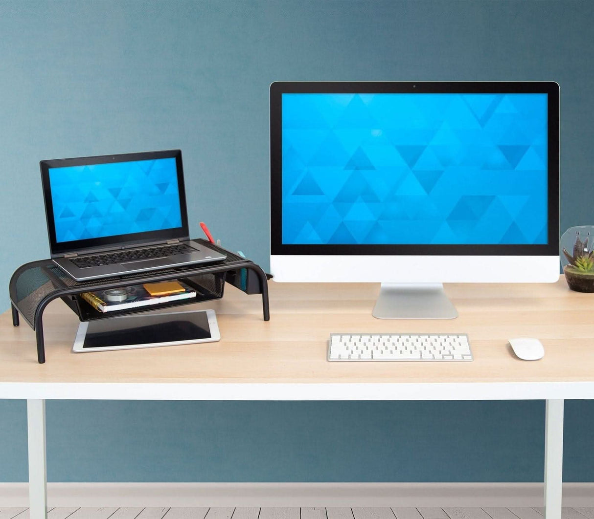 Mount-It! Metal Mesh Computer Monitor Stand and Riser with Pullout ...