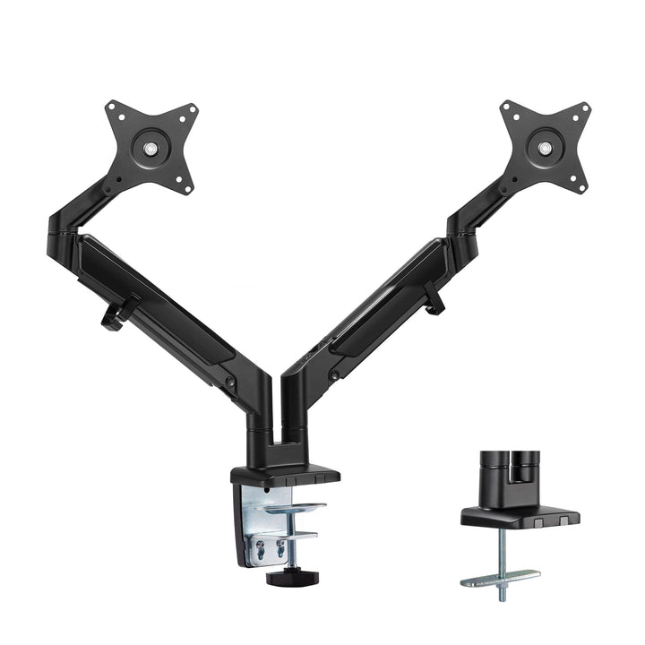 Dual Monitor Mount With Low Profile Gas Spring Arms