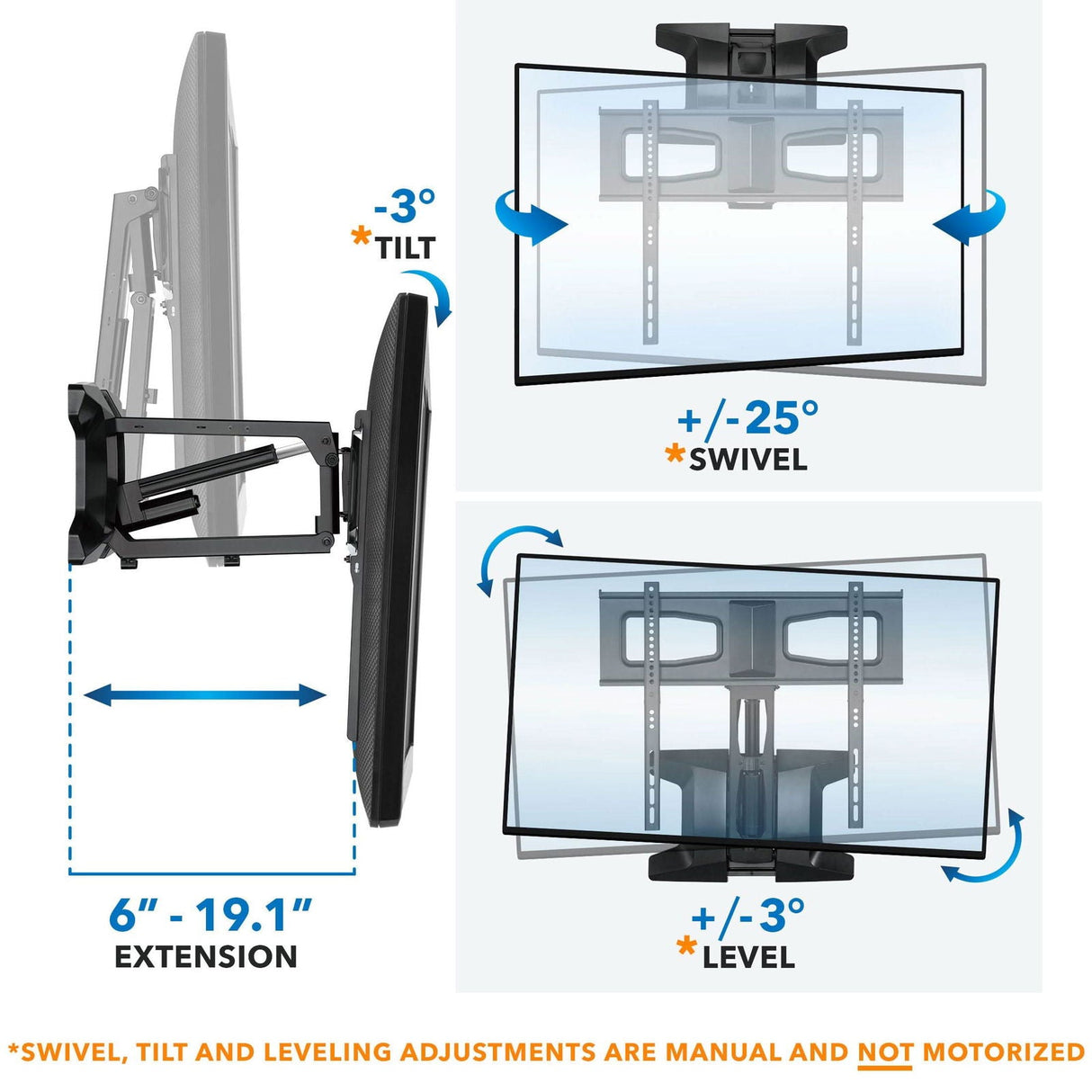 TV Mount - Motorized Fireplace TV Wall Mount | Fits 40-70 Inch TV Screen - Mount-It! -