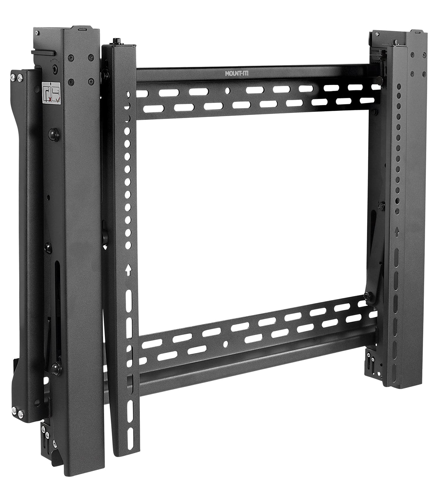 VECELO TV Stand with Adjustable TV Mount Industrial Wood and