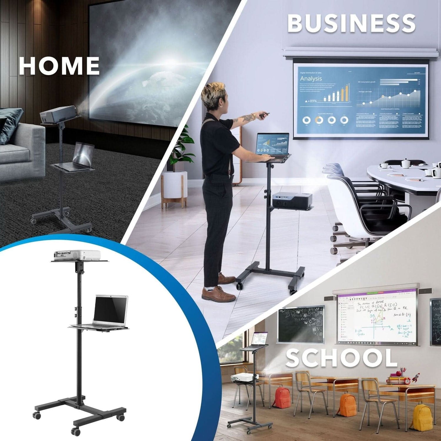 Portable Height Adjustable Laptop & Projector Stand – MI-7943 – Mount-It!