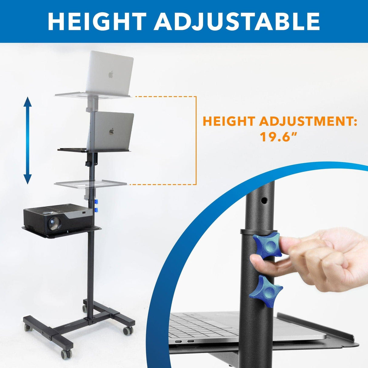 Projector Mount - Portable Height Adjustable Laptop & Projector Stand - Mount-It! - MI-7943