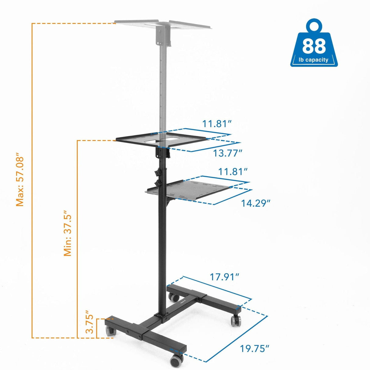 Projector Mount - Portable Height Adjustable Laptop & Projector Stand - Mount-It! - MI-7943