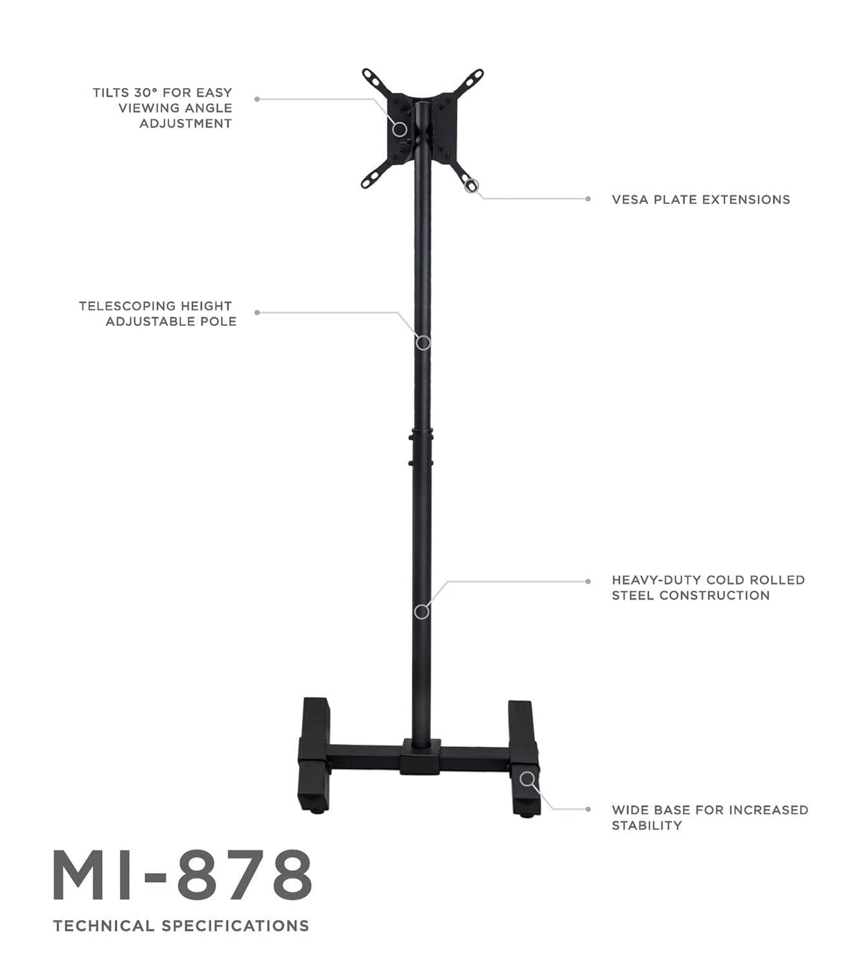 TV Stand - Portable TV Floor Stand - Mount-It! - MI-878