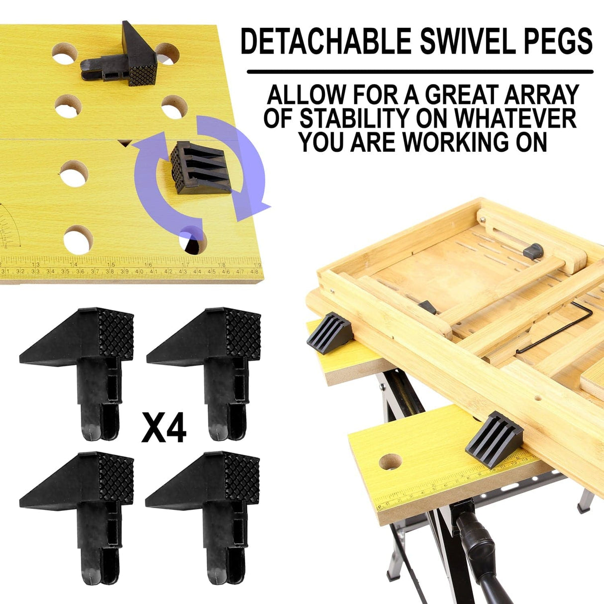 - Portable Workbench with Clamps - Mount-It! - WI-1001