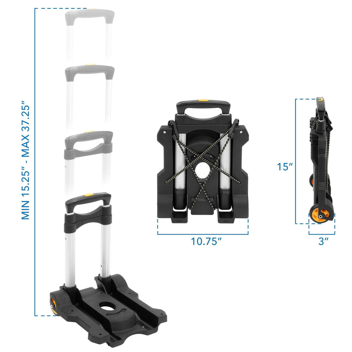 Hand Truck - Premium Folding Luggage Cart - Mount-It! - MI-914