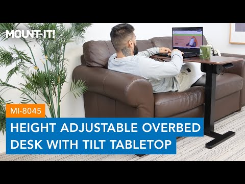 Height Adjustable Overbed Desk with Tilt Tabletop