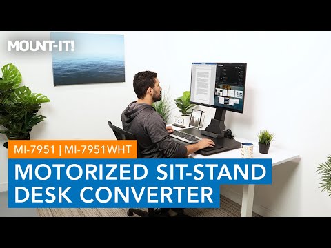 Motorized Sit-Stand Desk Converter for 1 Monitor