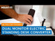 Electric Sit-Stand Desk Converter for 2 Monitors