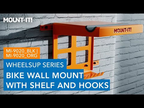 Bike Wall Mount with Shelf and Hooks