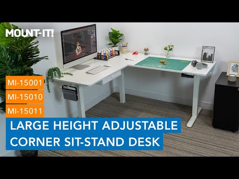 Large Electric Height Adjustable Corner Standing Desk