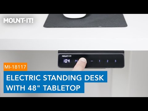 Electric Standing Desk with 48" Tabletop - White Base