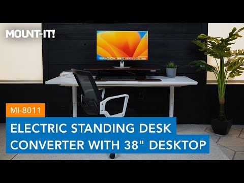 Electric Standing Desk Converter with 38" Desktop