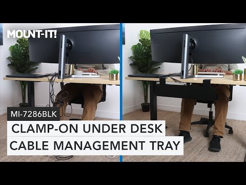 Clamp-on Under Desk Cable Management Tray