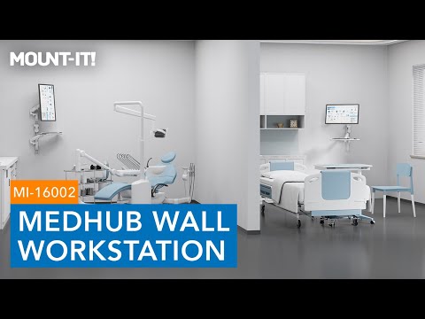 MedHub Wall Workstation with Wall Track