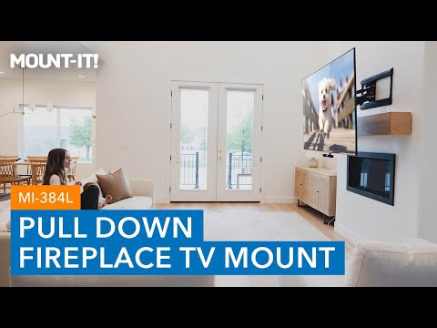 Pull Down Fireplace TV Mount - For TVs from 65" to 85"