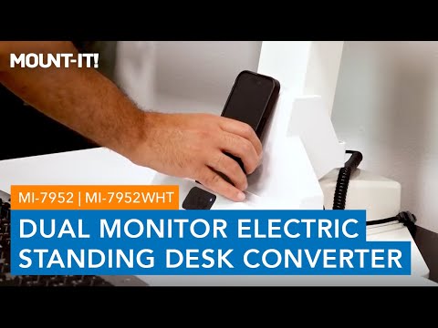 Motorized Sit-Stand Desk Converter for 2 Monitors