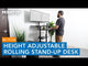 Height Adjustable Rolling Stand up Desk