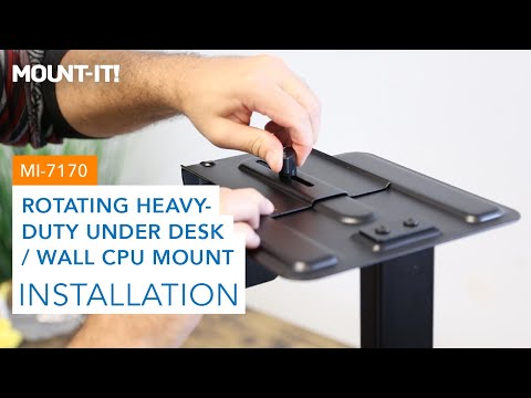 Rotating Heavy-Duty Under Desk / Wall CPU Mount – Mount-It!