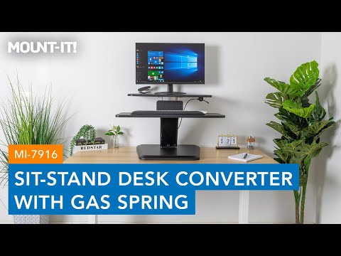 Compact Standing Desk Converter with Gas Spring Arm