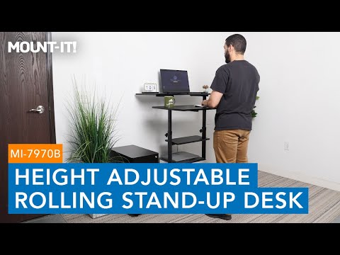 Height Adjustable Rolling Stand up Desk