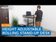 Height Adjustable Rolling Stand up Desk