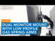 Dual Monitor Mount With Low Profile Gas Spring Arms