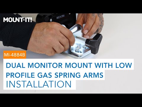Dual Monitor Mount With Low Profile Gas Spring Arms