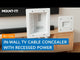 In-Wall TV Cable Concealer with Recessed Power