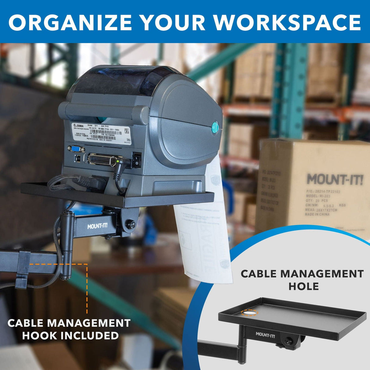 Printer Stand - Printer Pole Mount - Mount-It! - MI-3799