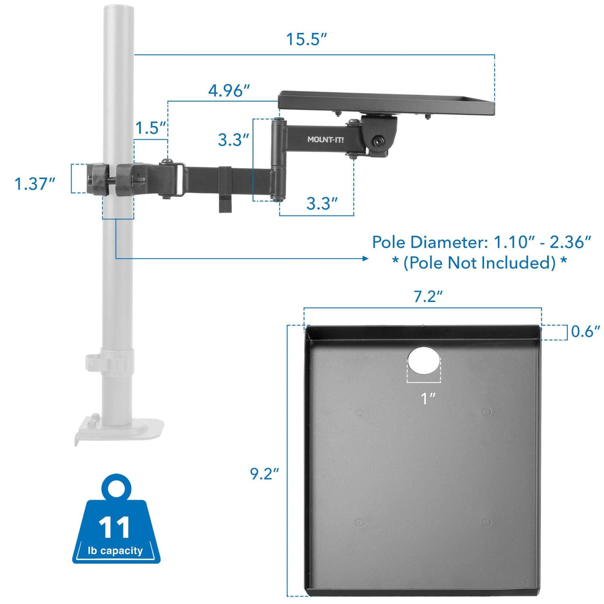 Printer Stand - Printer Pole Mount - Mount-It! - MI-3799