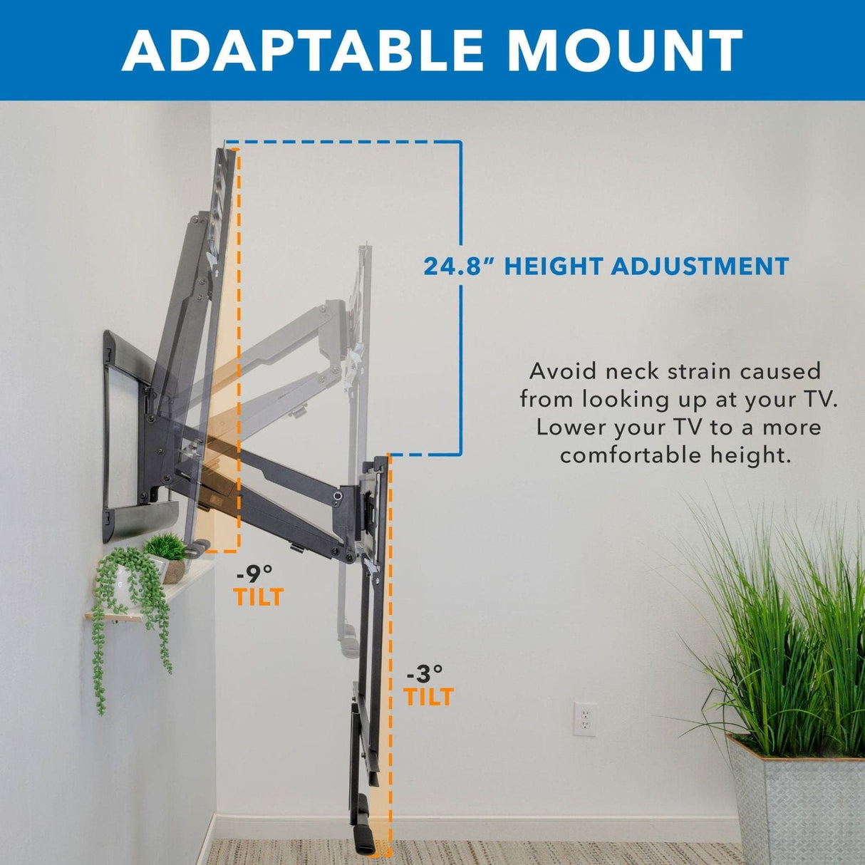 TV Mount - Pull-Down Fireplace TV Mount with Spring Arm - Mount-It! -